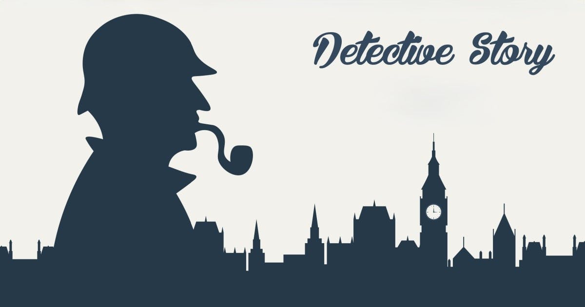 Capa do Sherlock Holmes com a escrita "Detective Story".
