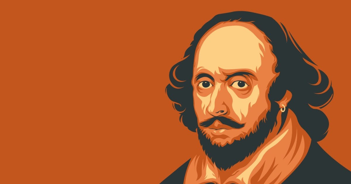 Caricatura/desenho do autor William Shakespeare.