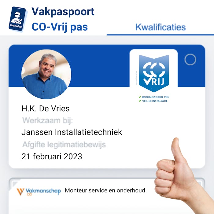 CO-vrij bewijs beschikbaar in je Vakpaspoort
