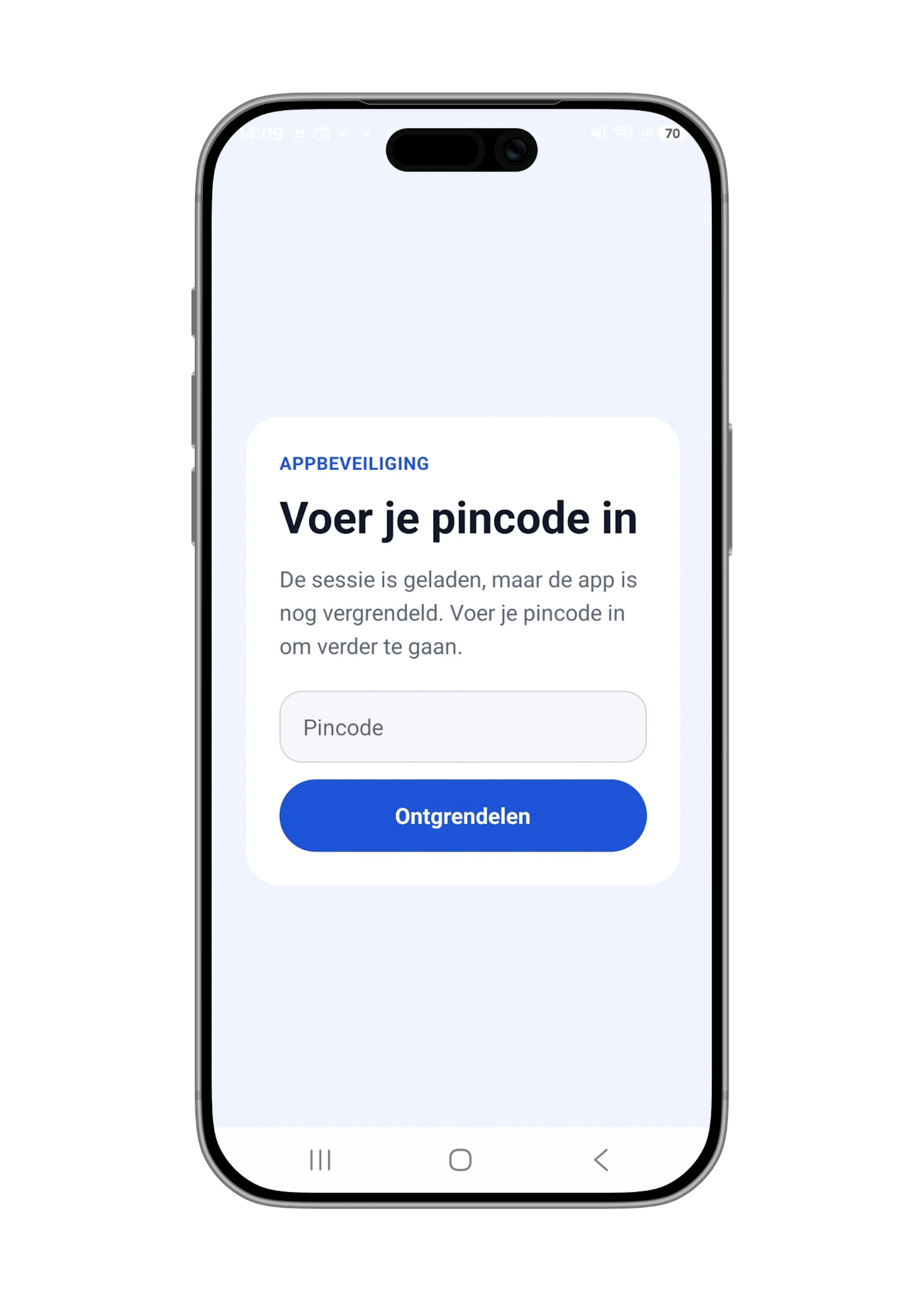 Open met de pincode je Vakpaspoort app.