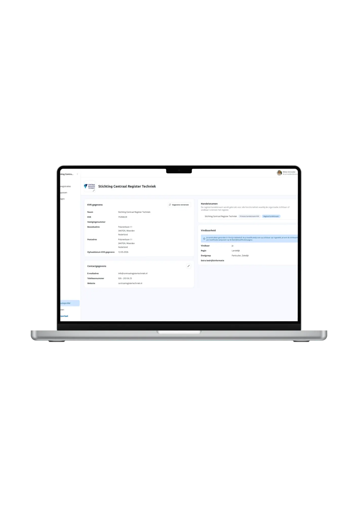 Stappenplan inloggen vakbedrijven in het Centraal Register Techniek.