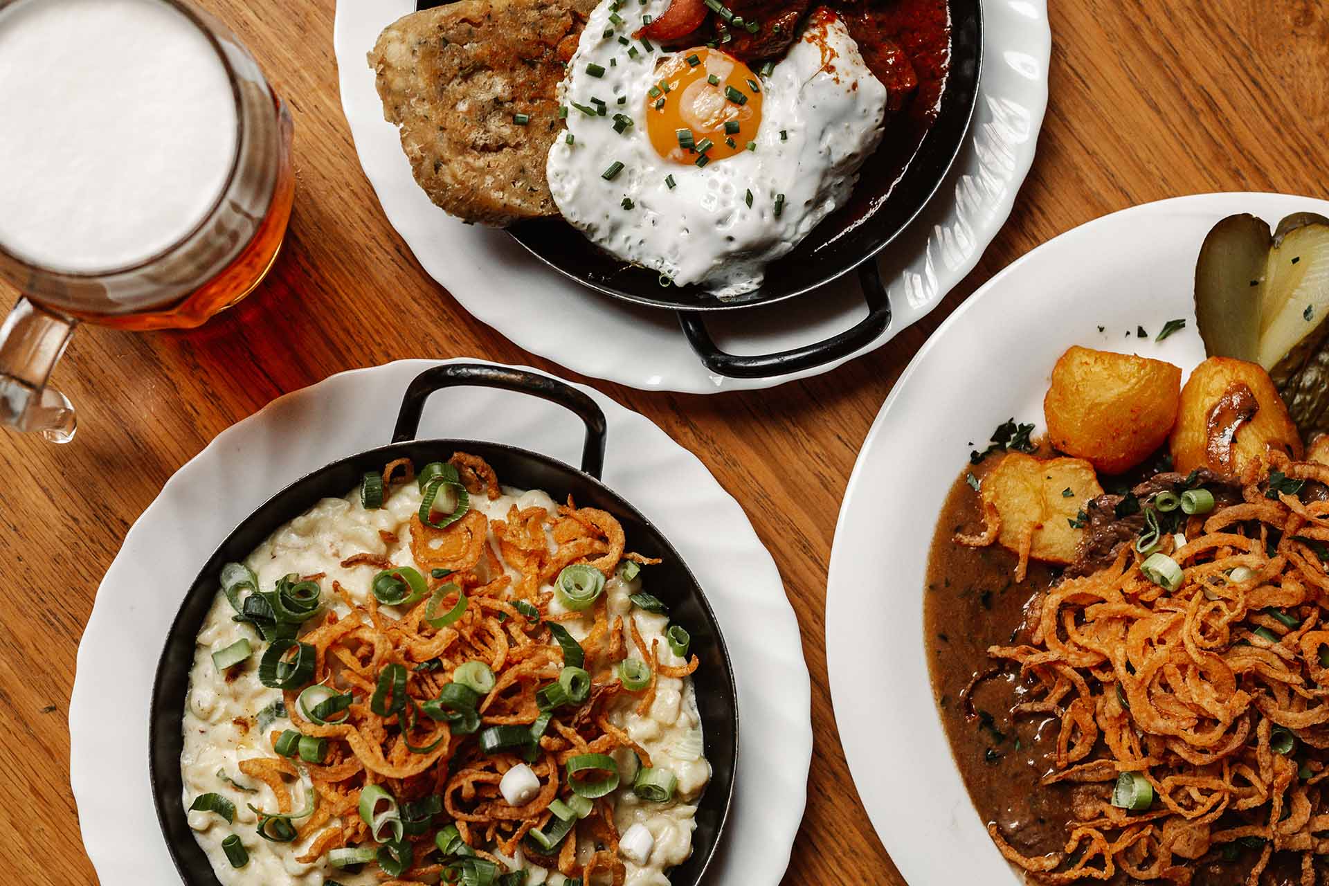 Plate of traditional Austrian food. Food guide where to eat in Rauris