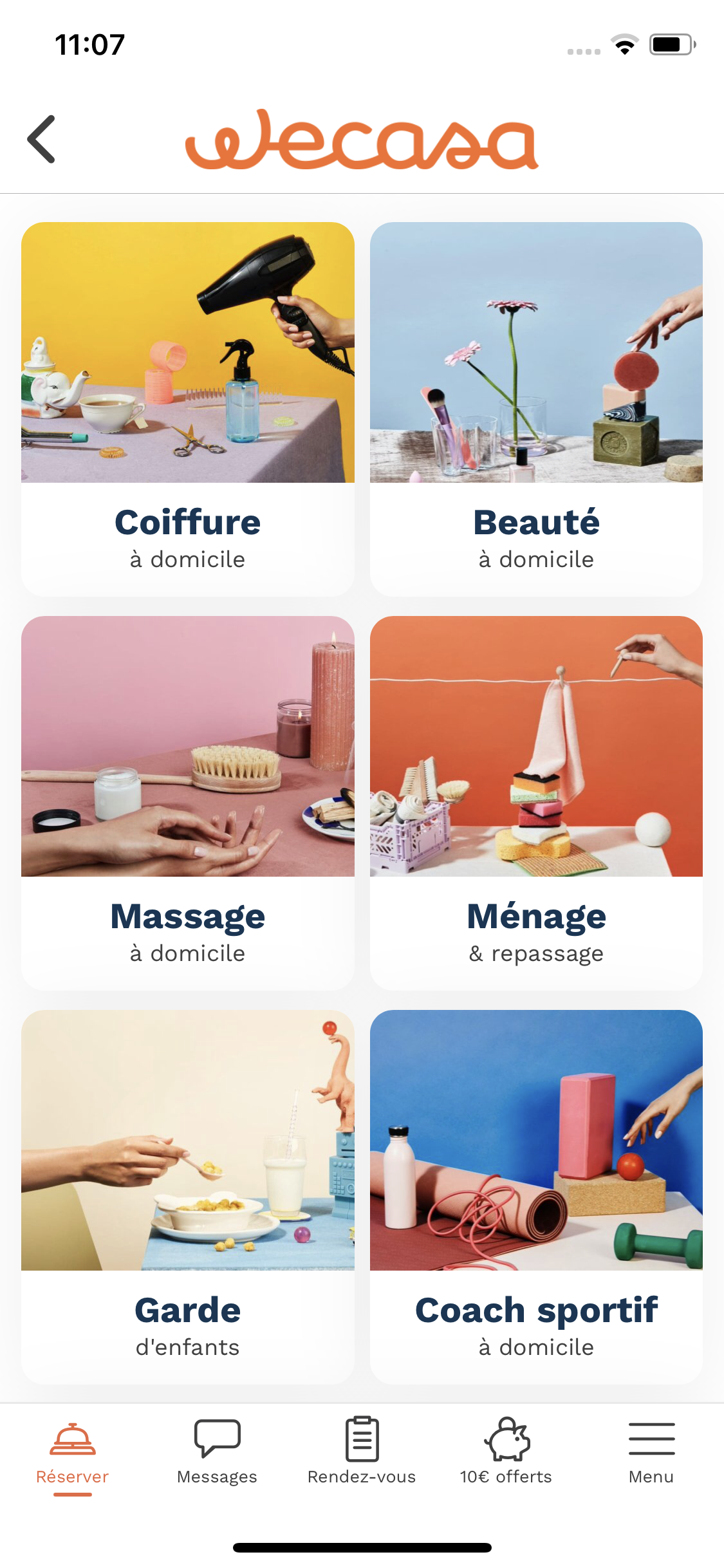 Application Wecasa réservez les meilleurs services à domicile depuis votre téléphone