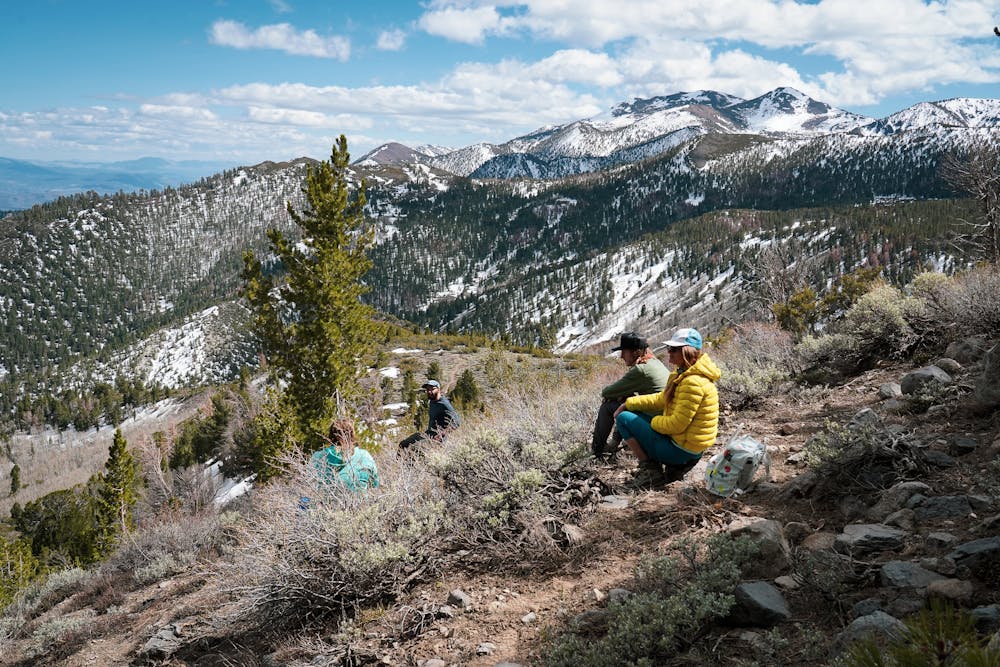 Friends hiking Reno's Thomas Creek Trail in Galena Regional Park