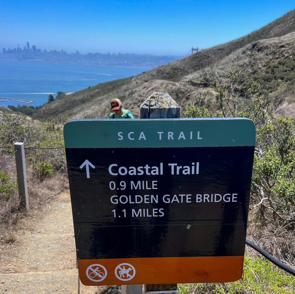 Sign for the SCA trail in the Marin Headlands 