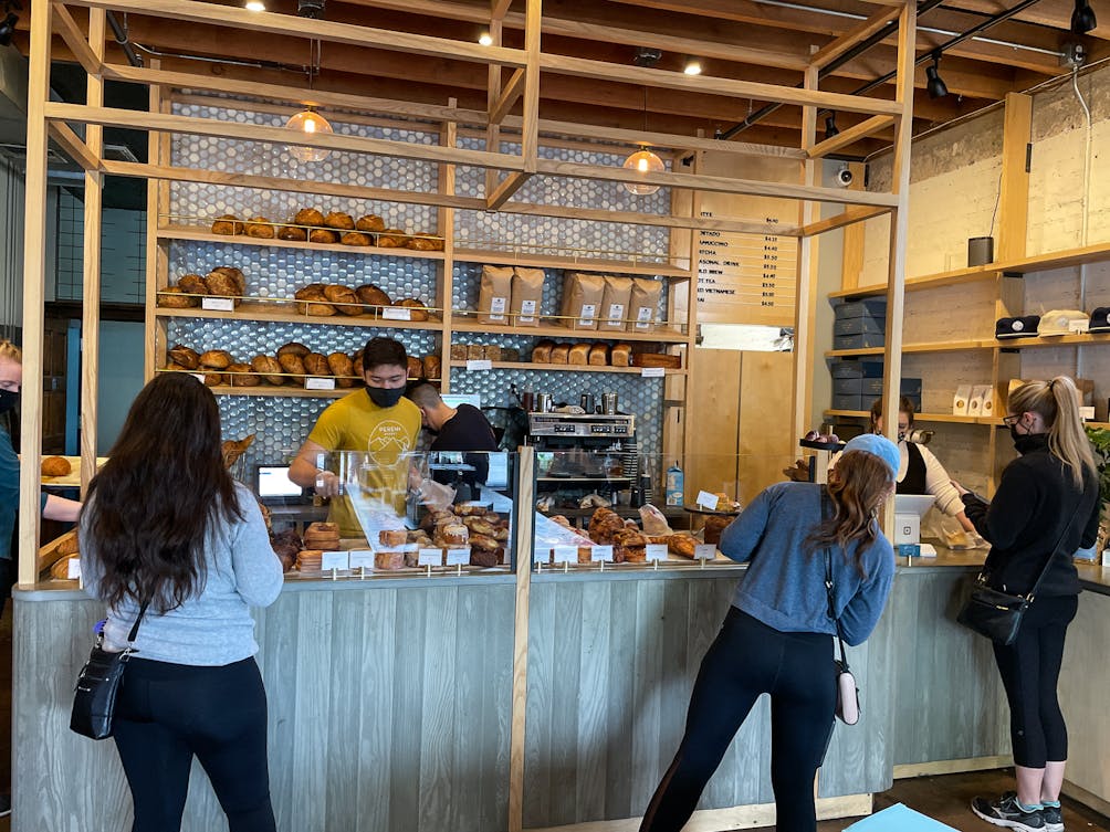 People inside Perenn Bakery 