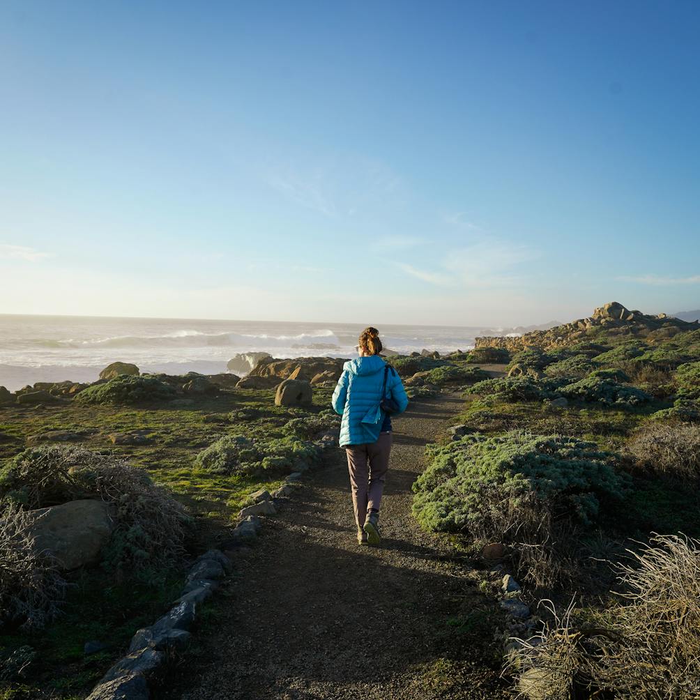 woman hiking at Salt Point State Park Sonoma Coast