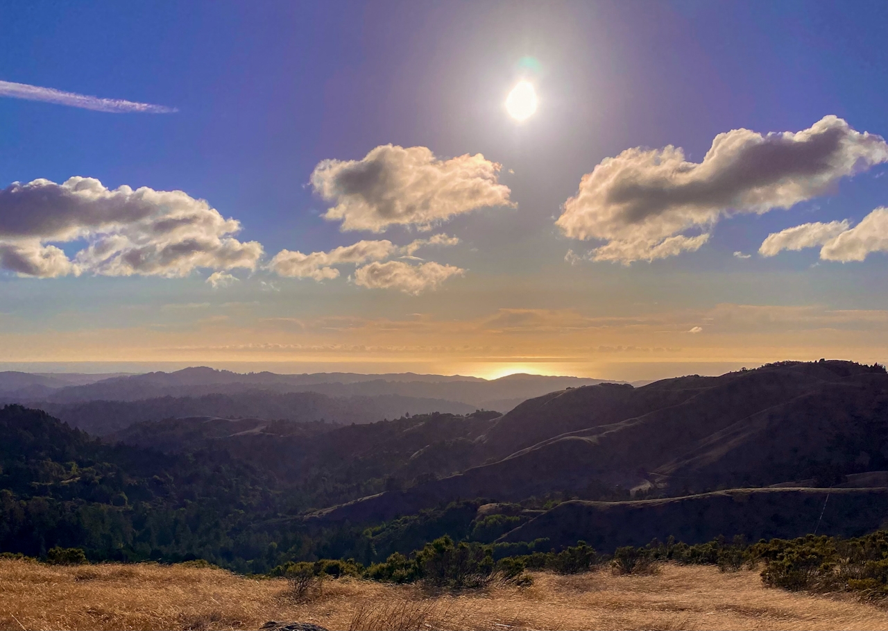 Russian Ridge Open Space Preserve at sunset 