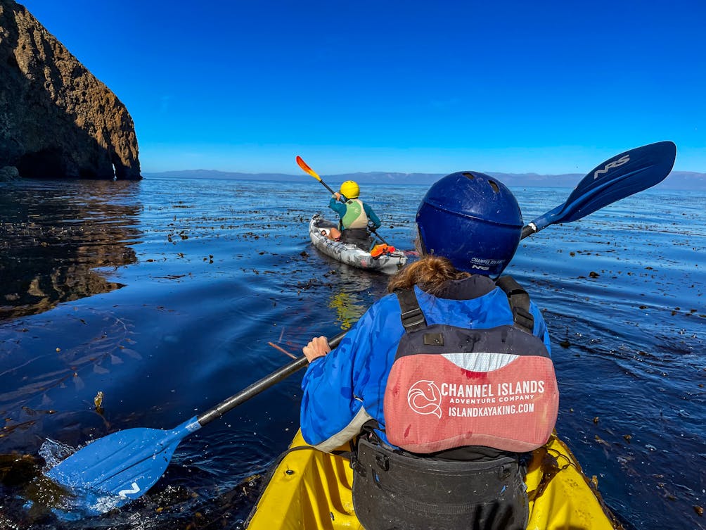 Two Kayakers on Adventure Sea Kayak Tour by Channel Island Adventure Company 