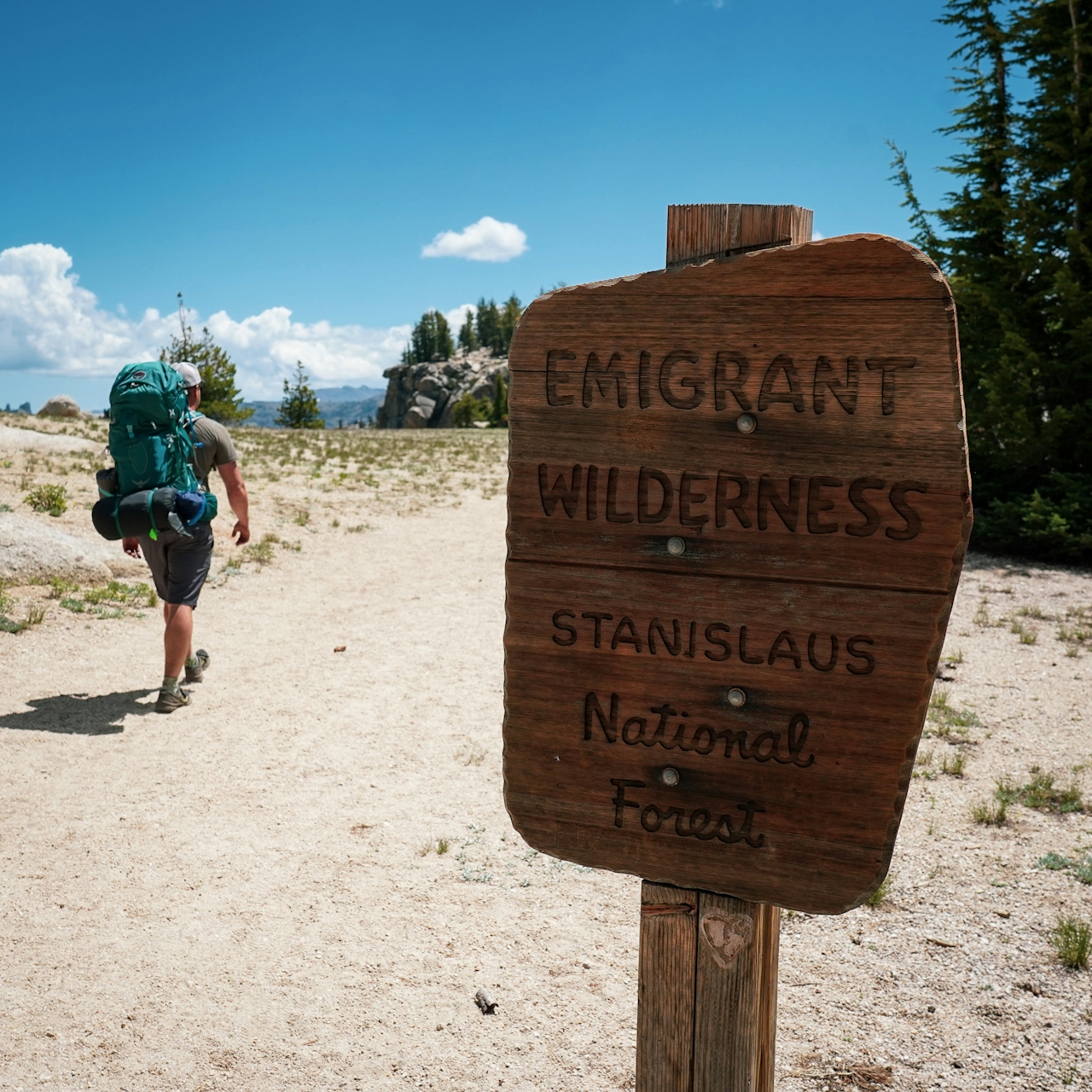 hiker in the Emigrant Wilderness