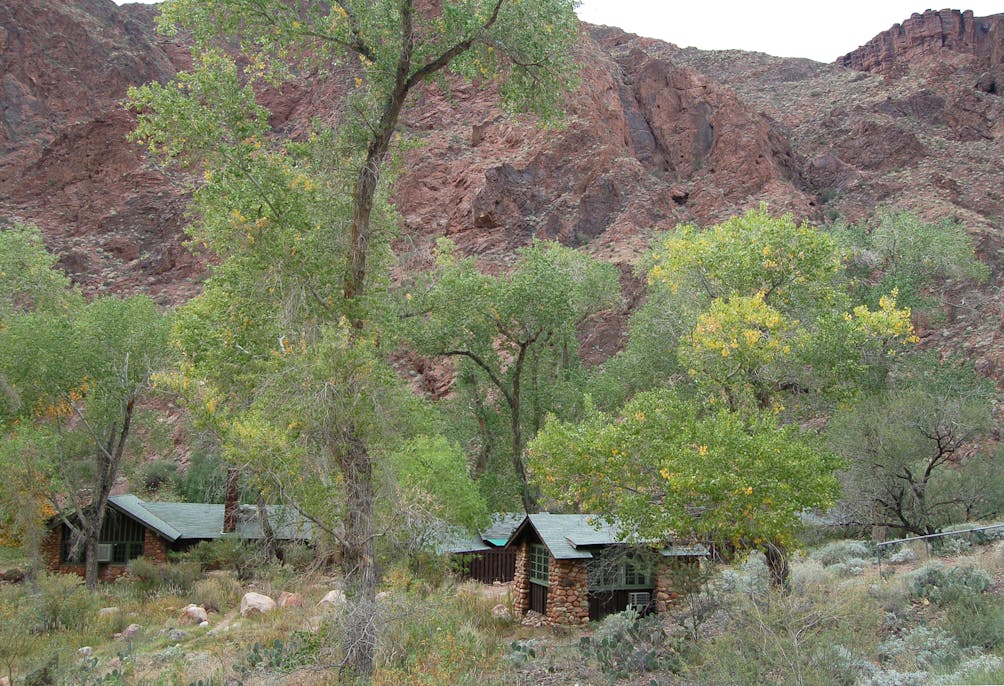 Hike to Phantom Ranch cabins in Grand Canyon National Park 