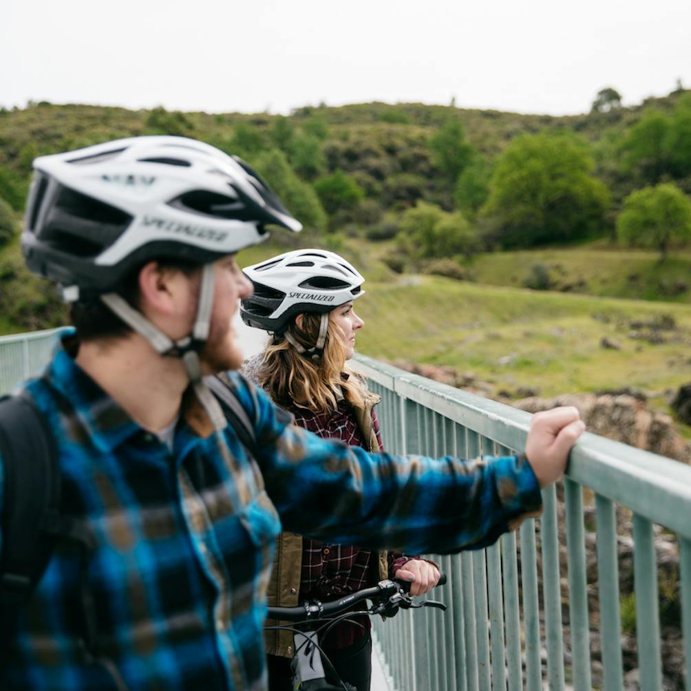 cyclists on trail in Redding