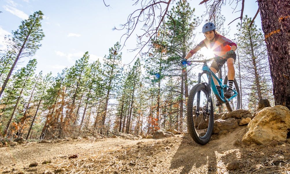 woman mountain biking in Bend Oregon