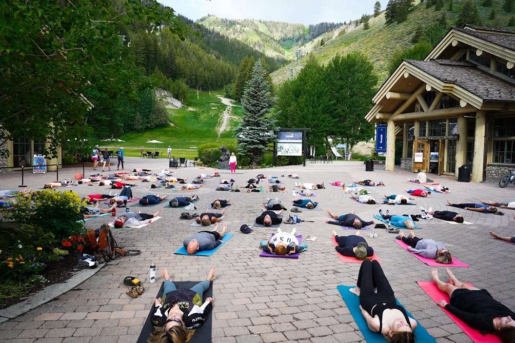 Yoga class at River Run in Sun Valley Idaho 
