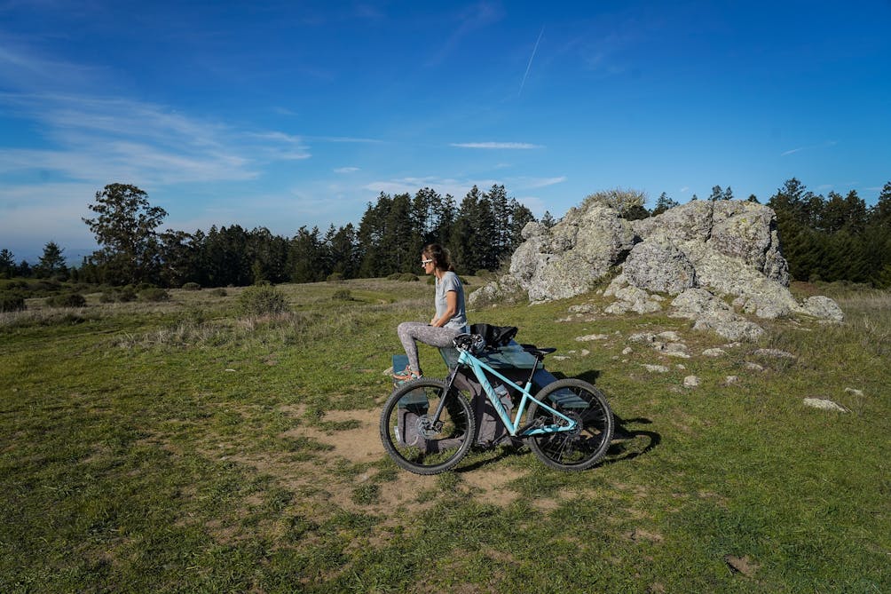 woman mountain bike bolinas ridge trail point reyes