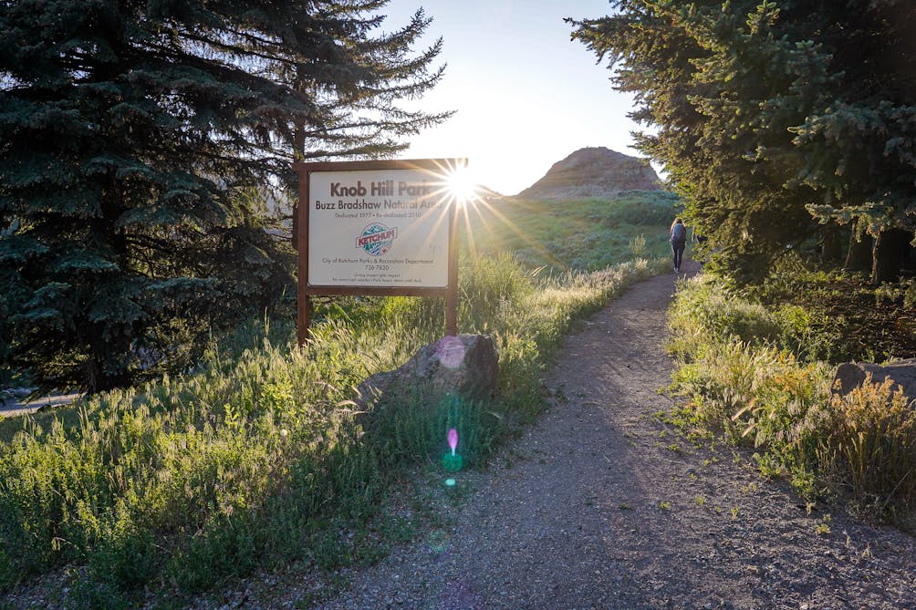 Entrance to Knob Hill Natural Area in Ketchum Sun Valley Idaho 