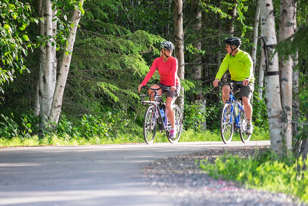 bikers on Coastal Trail Anchorage