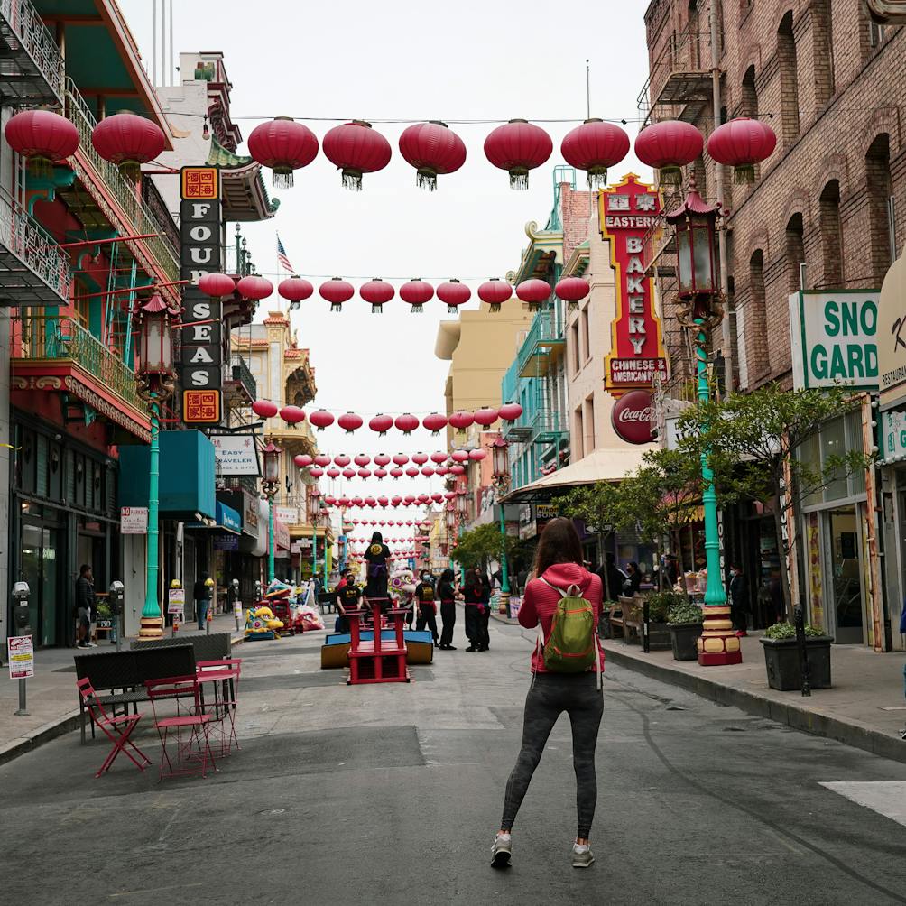 woman in China Town San Francisco on Barbary Coast Trail