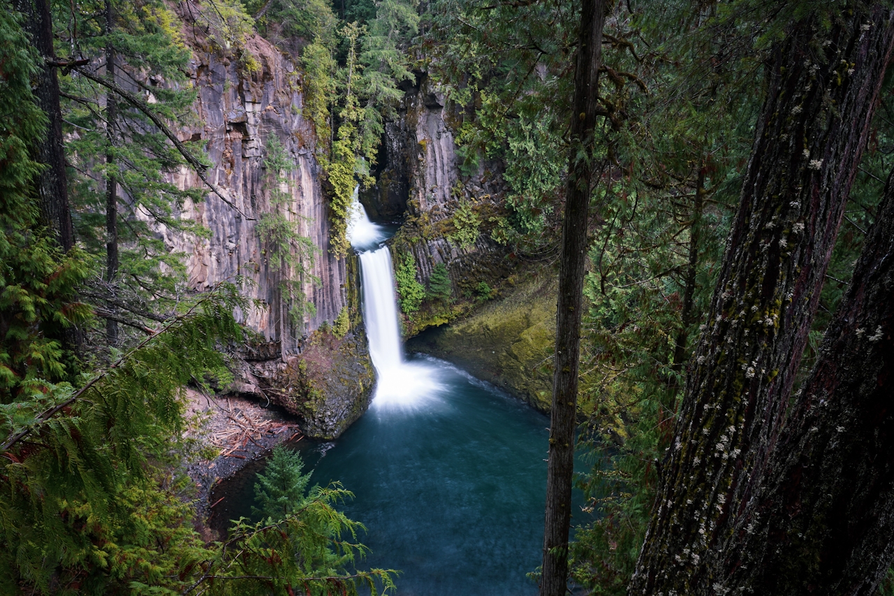 Toketee Falls on the Highway of Waterfalls in Southern Oregon 