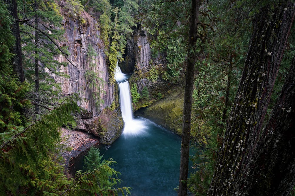 Toketee Falls on the Highway of Waterfalls in Southern Oregon 