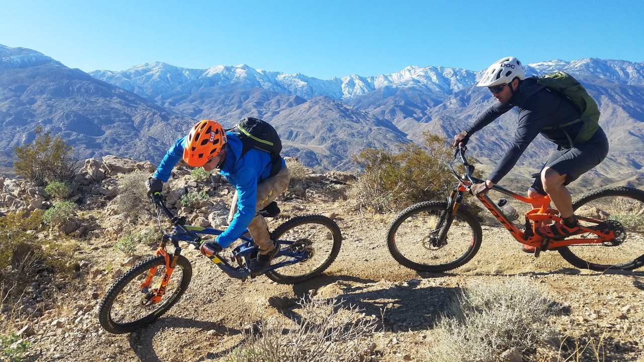 mountain bikers in desert La Quinta