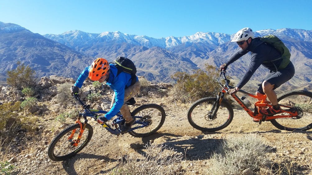 mountain bikers in desert La Quinta