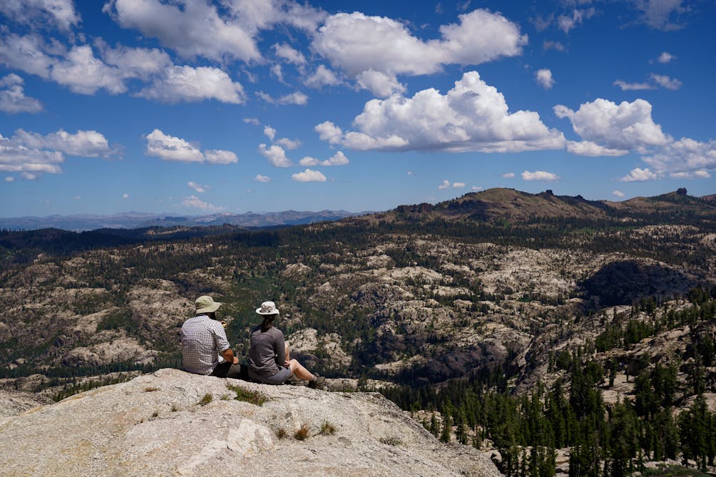 Hikers at Burst Rock in the Emigrant Wilderness