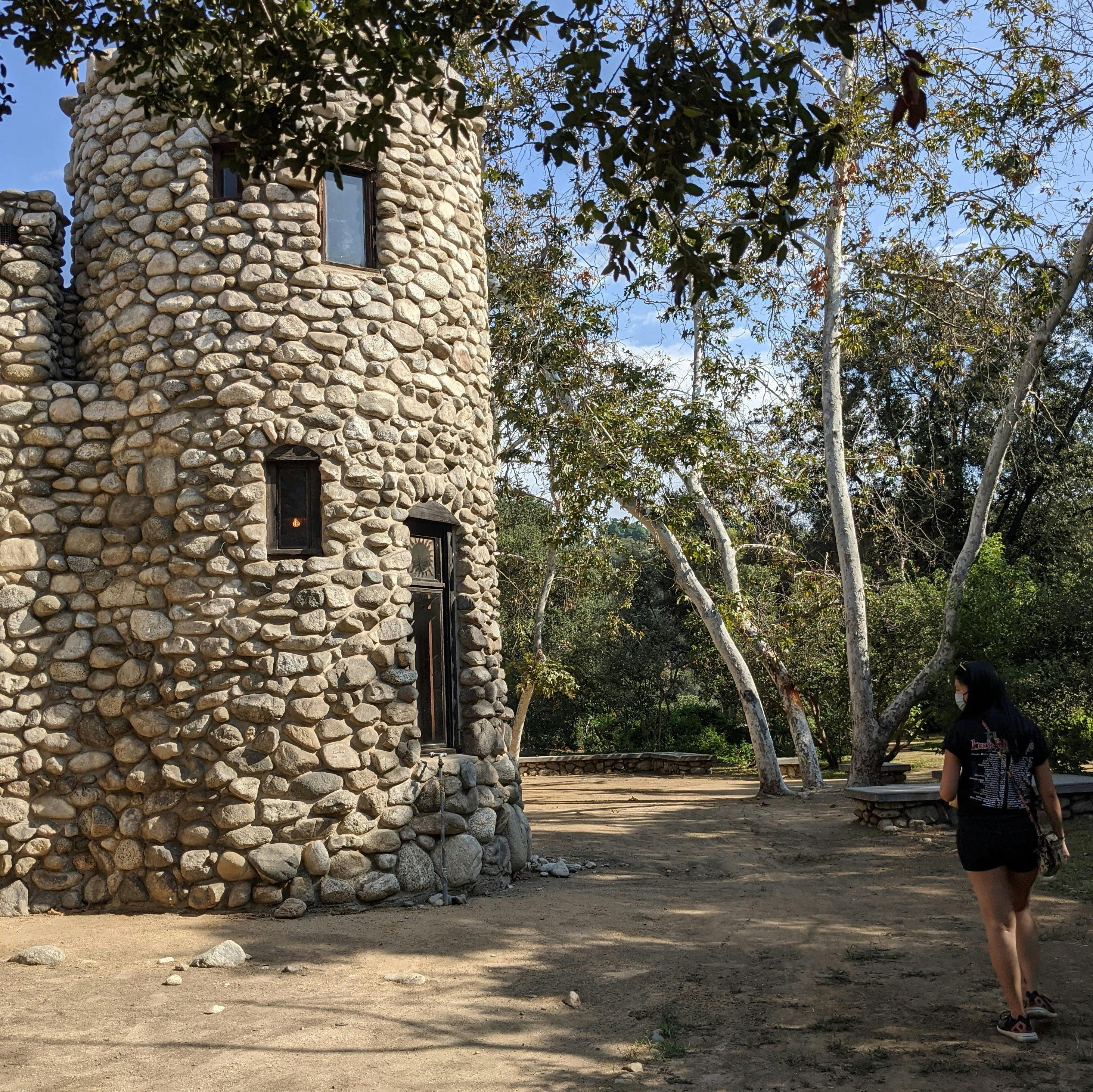 The stone exterior of Lummis Home in Los Angeles 