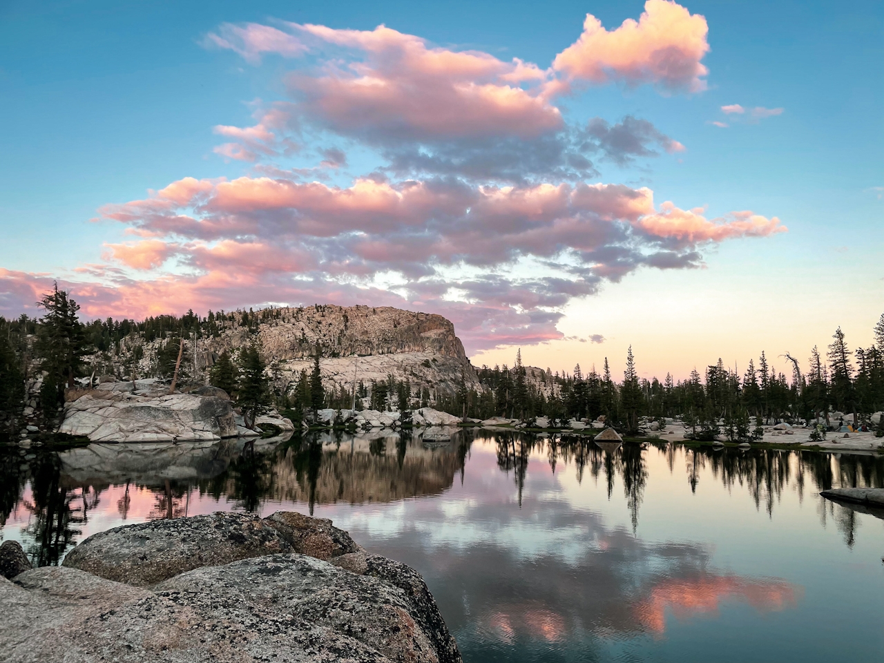 Sunset at Chewing Gum Lake in the Emigrant Wilderness