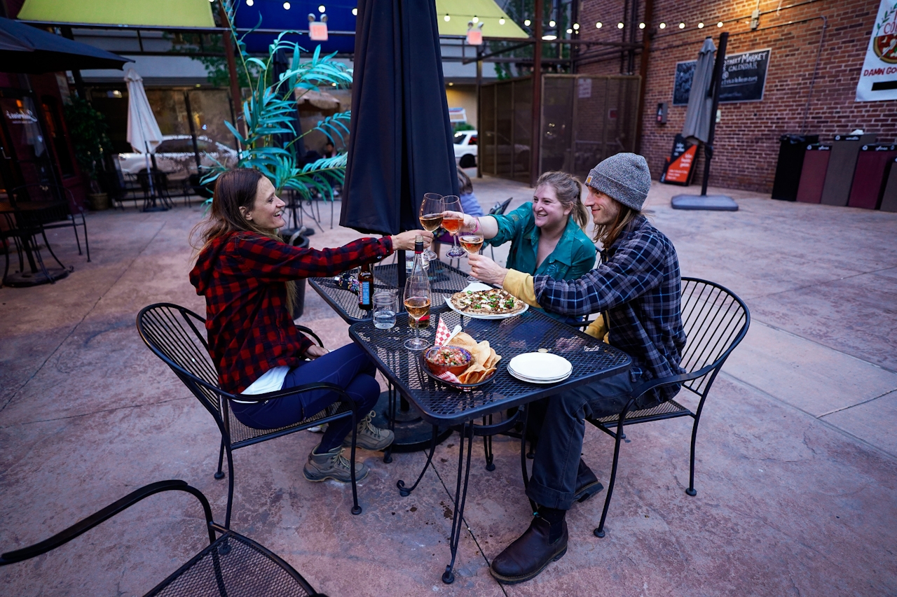 friends dining at West Street Market