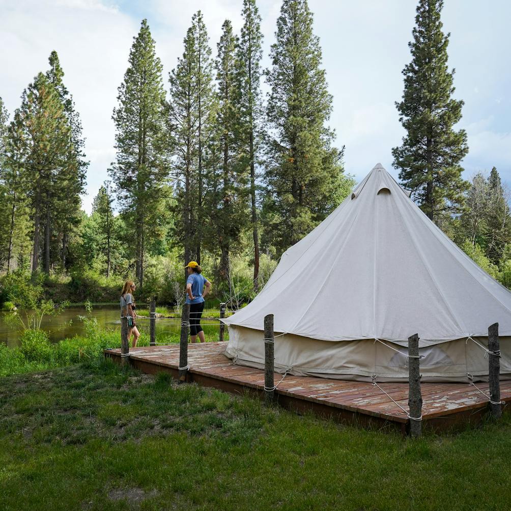 Glamp tent at Crater Lake Resort near Klamath Falls Southern Oregon 