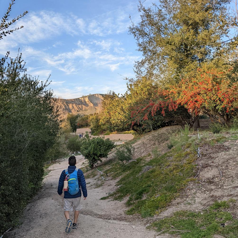 Hiker on trail at Big Sky Trail in Simi Valley 