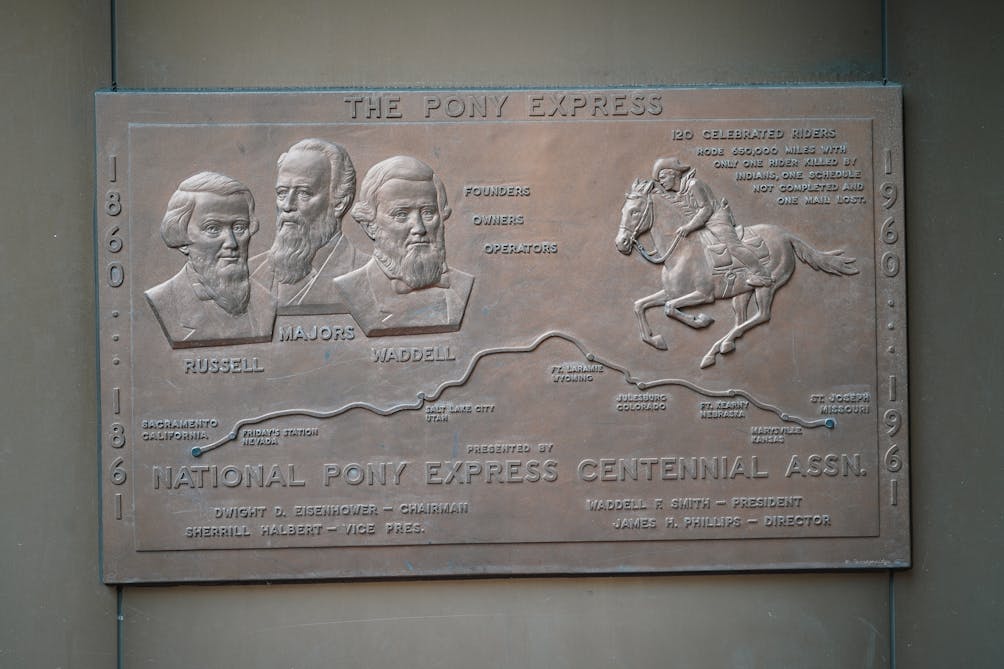 Pony Express Plaque on Barbary Coast Trail San Francisco