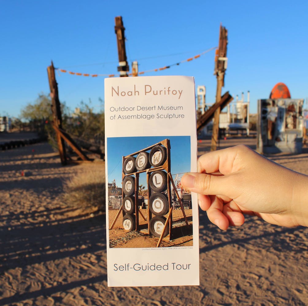 Brochure used to do self guide tour of the Noah Purifoy Desert Museum near Joshua Tree National Park 