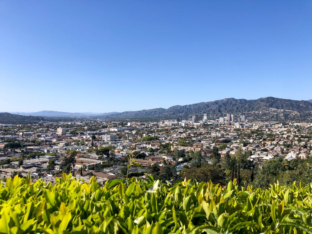 View of the Santa Gabriel Mountains from Forest Lawn in Glendale