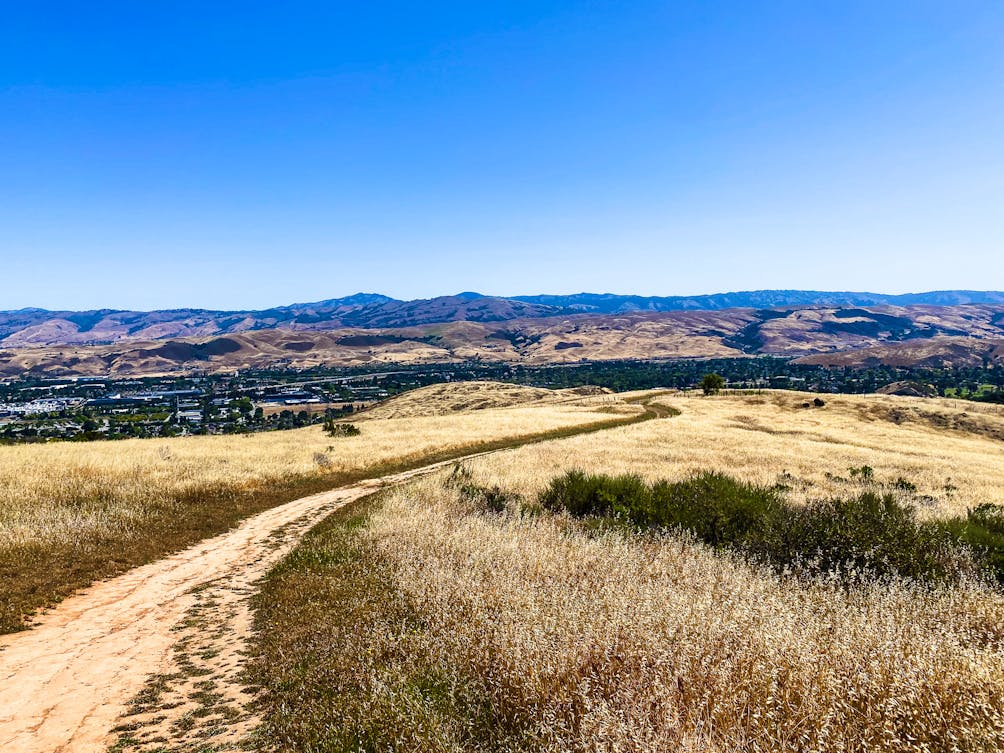 Wide and winding trail at Santa Teresa County Park in San Jose 