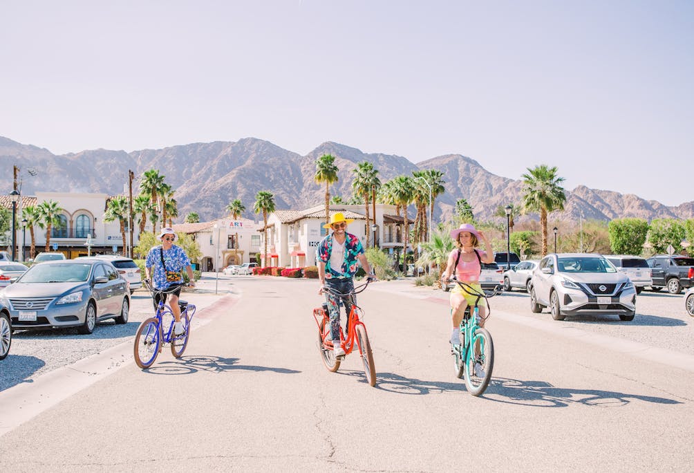 friends on bikes in La Quinta