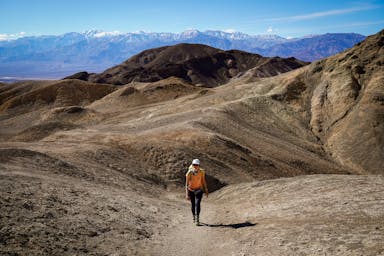 Woman hiking in California desert