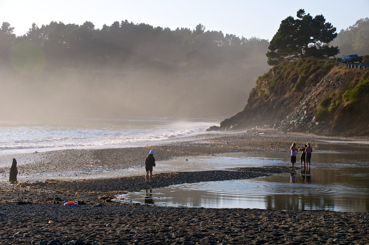 kids on the beach van damme state park