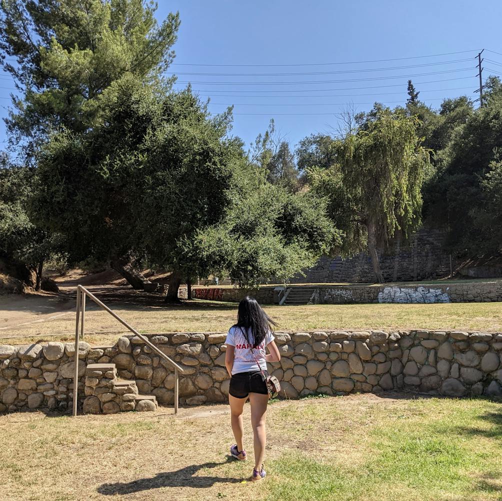 Hiker at Fiji Hill at Occidental Campus Los Angeles 