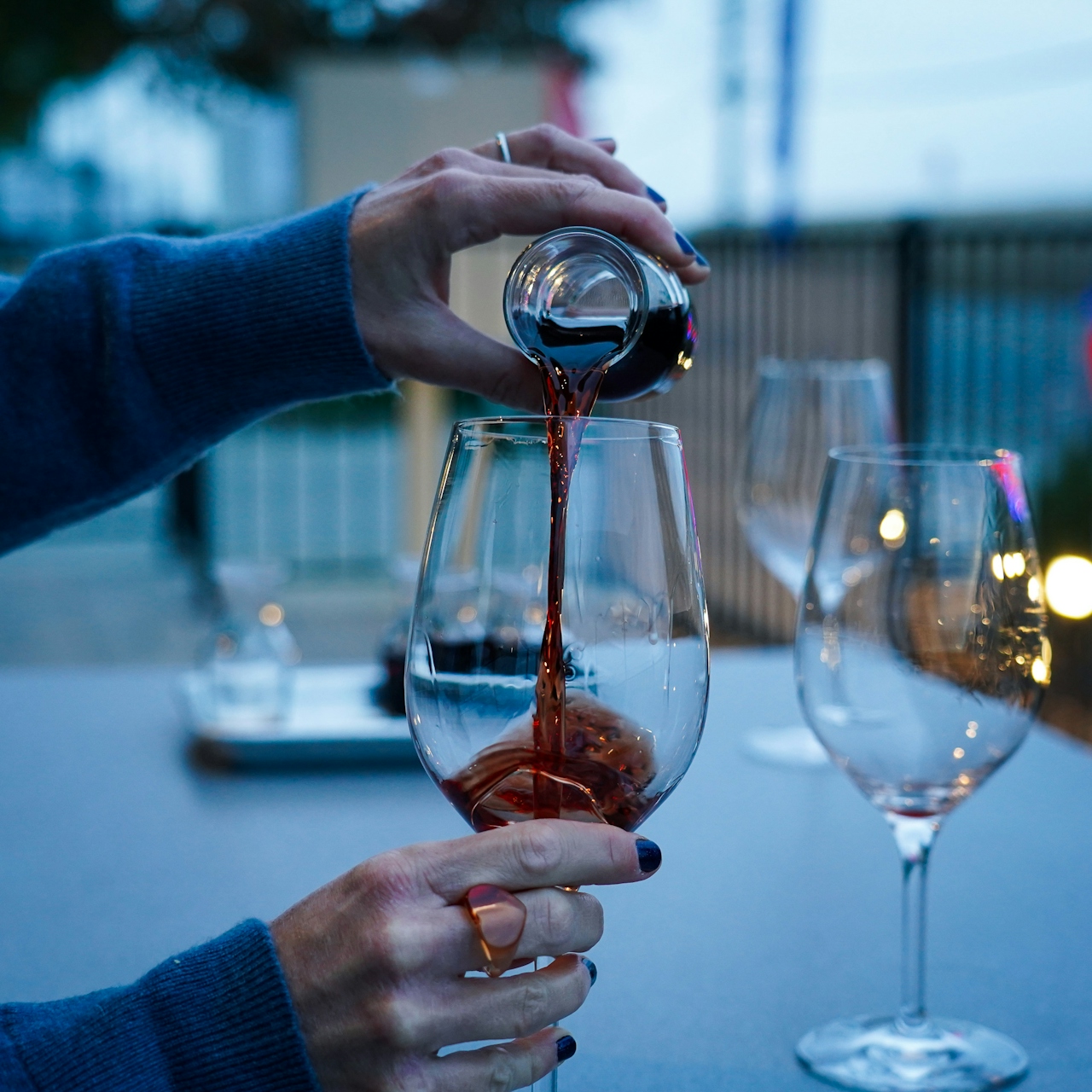 pouring of Cantara Cellars red wine 