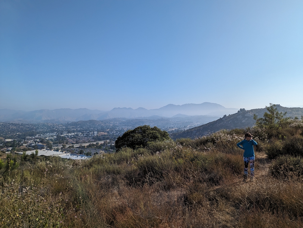 Hiker in Crestridge Ecological Preserve in San Diego County