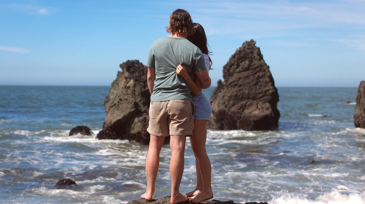 couple at marin county beach