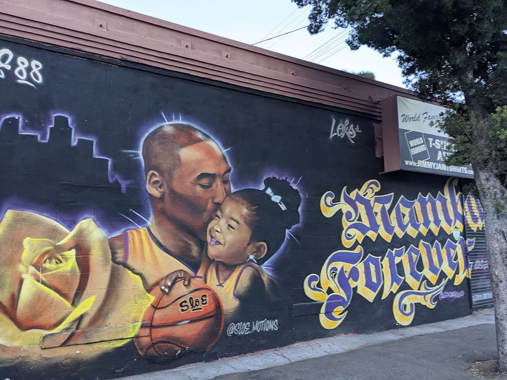 Los Angeles, California, USA 30th May 2022 A General view of atmosphere of Kobe  Bryant and Gigi Bryant Street Art Mural on May 30, 2022 in Los Angeles,  California, USA. Photo by