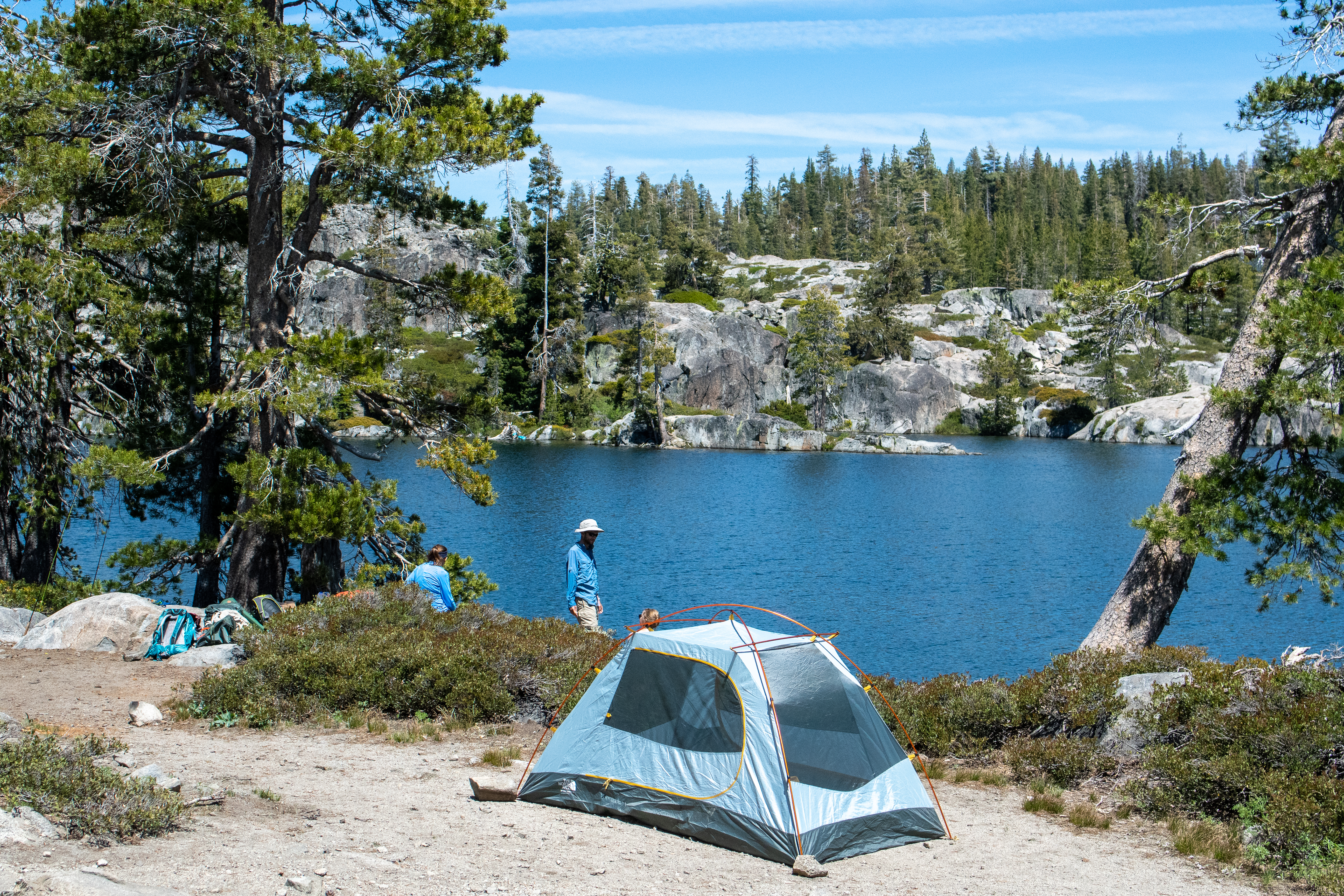 Campsite at Loch Leven Lakes in Tahoe National Forest 