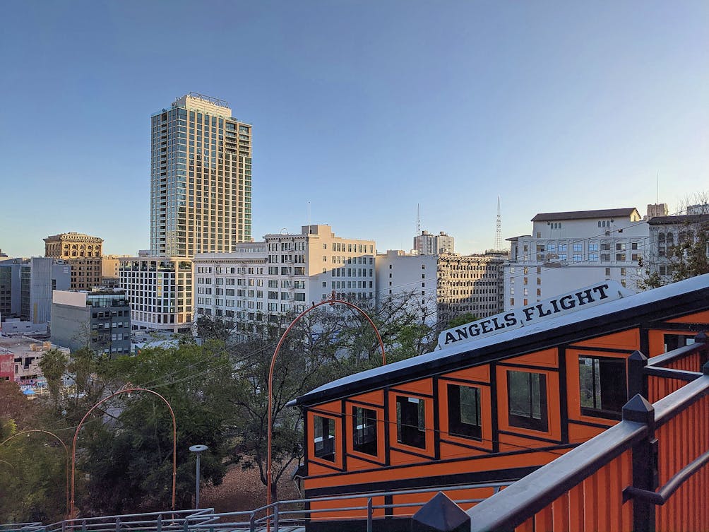 Angels Flight funicular railway in Los Angeles 