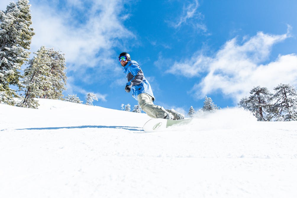 Snowboard winter slopes in Reno Tahoe