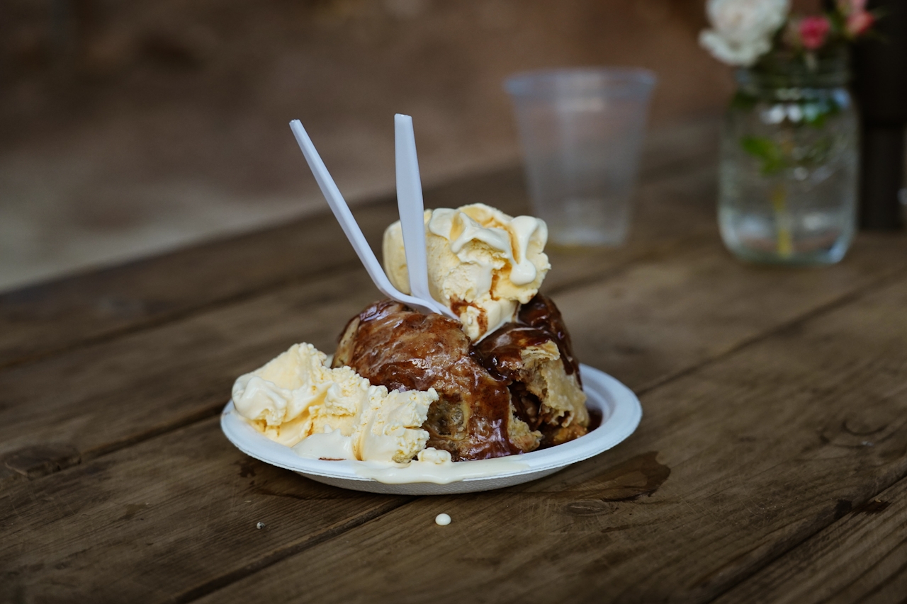 Walkin’ Pie with a scoop of ice cream Delfino Farms Apple Hill Placerville