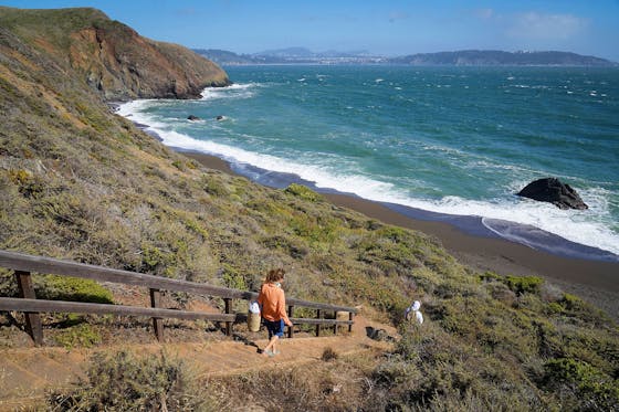 Hike-in to Marin's Black Sands Beach 