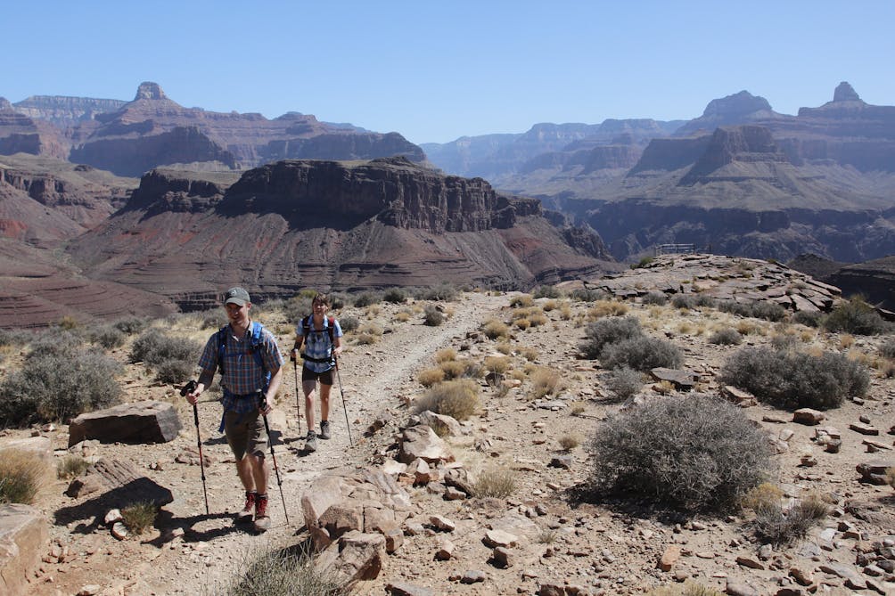 Two hikers in the Grand Canyon 